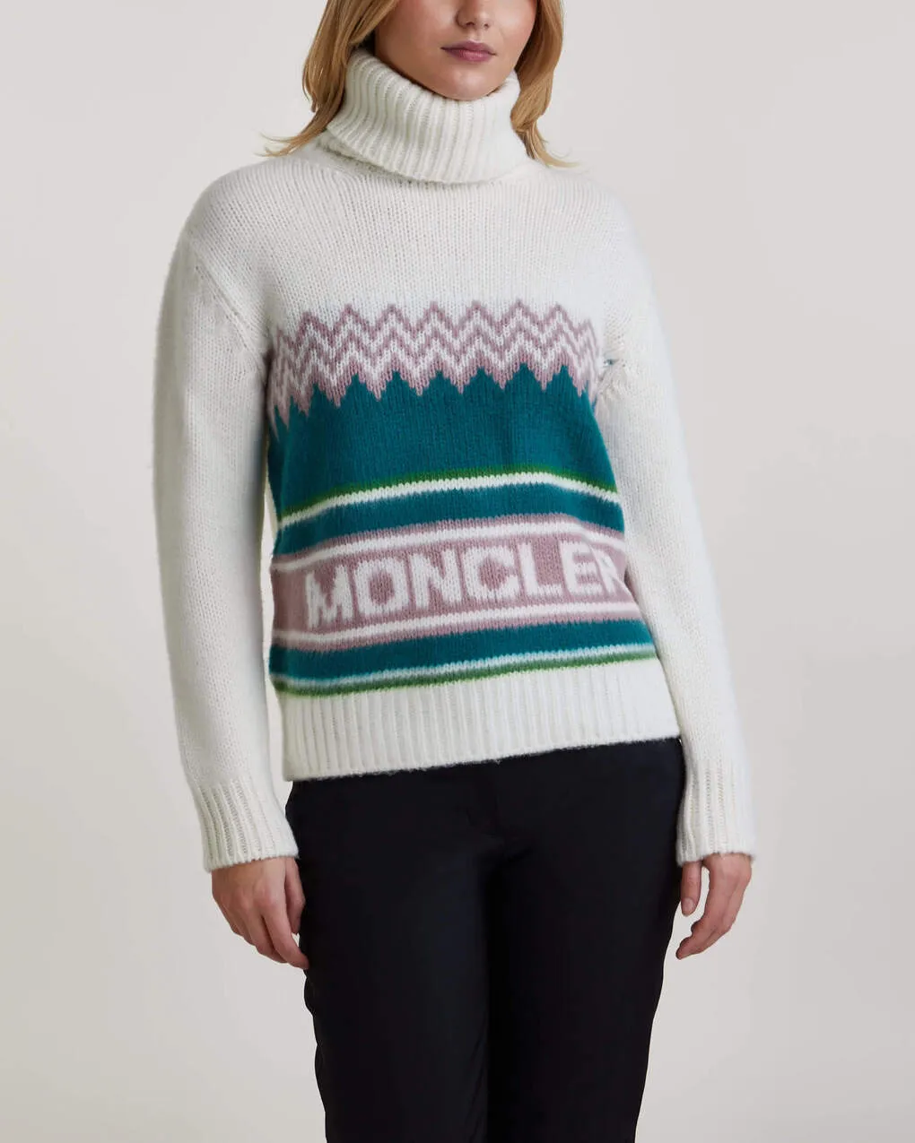 Moncler   Sweater Dolcevita Wool Polo Offwhite 